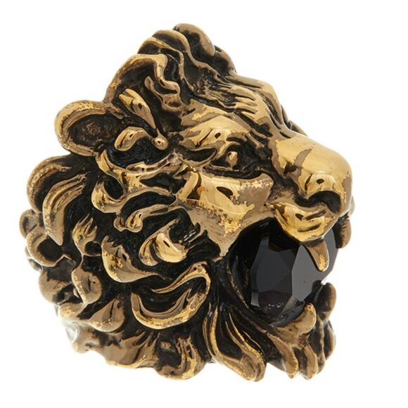 Gucci Lion Head Ring with Black Crystal - Picture 2 of 5